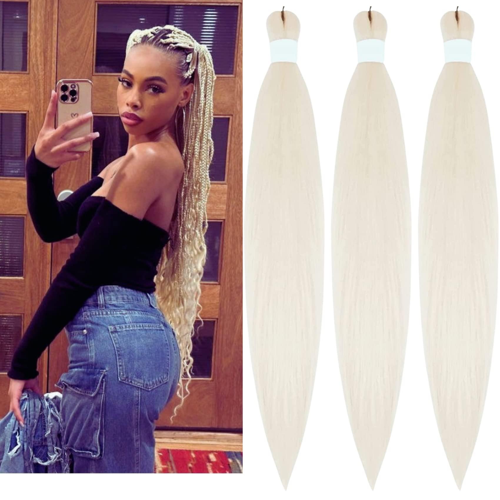 Leticia Leticia Blonde White 30 Inch Braiding Hair Prestretched Braiding Hair Extensions