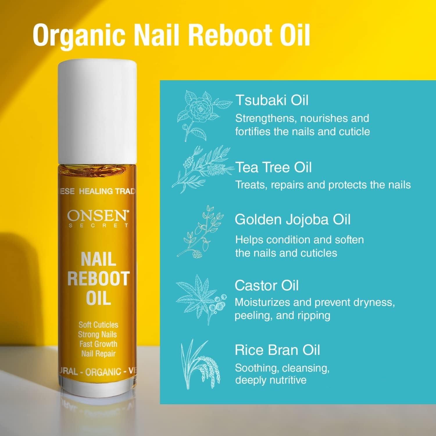 Onsen Secret Onsen Secret Nail Reboot Duo - Treatment for Damaged Nails - Natural Nail Care & Cuticle Repair - Visible Results For Perfect Nails, Cuticle Conditioner Cream 15ml & Nail Reboot Oil 10ml