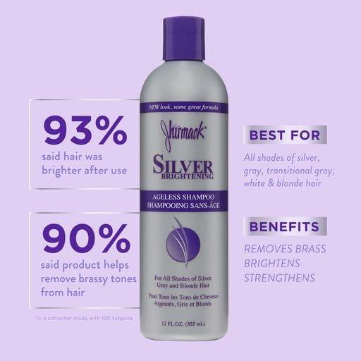 jhirmack jhirmack Silver Brightening Purple Shampoo Set of 4 for all types of silver, grey, and blonde hair