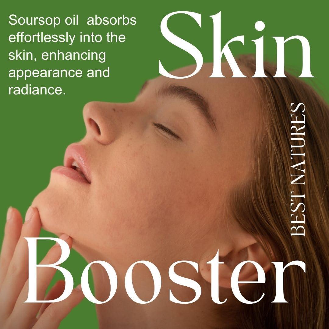 Best Nature\'s Cosmetics Best Nature\'s Cosmetics Virgin Soursop Graviola Guanabana Oil (Organic, Undiluted, Cold Pressed, Unrefined) 1 oz / 30 ml  Natural Moisturizer for Dry and Damaged Skin.