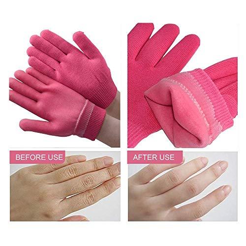 AnHua AnHua 1 Pair Gel SPA Moisturizing Gloves Soft Cotton Moisturizing Whitening Exfoliating Foot Mask Smooth Skin Care Dry Treatment (Rose)