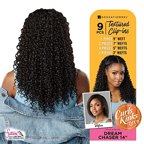 Sensationnel Sensationnel Clip in Dream Chaser - 14 inch Textured Clip in 9 Piece Pack Adds Volume Protective Style - Curls Kinks & Co (T2/BG)