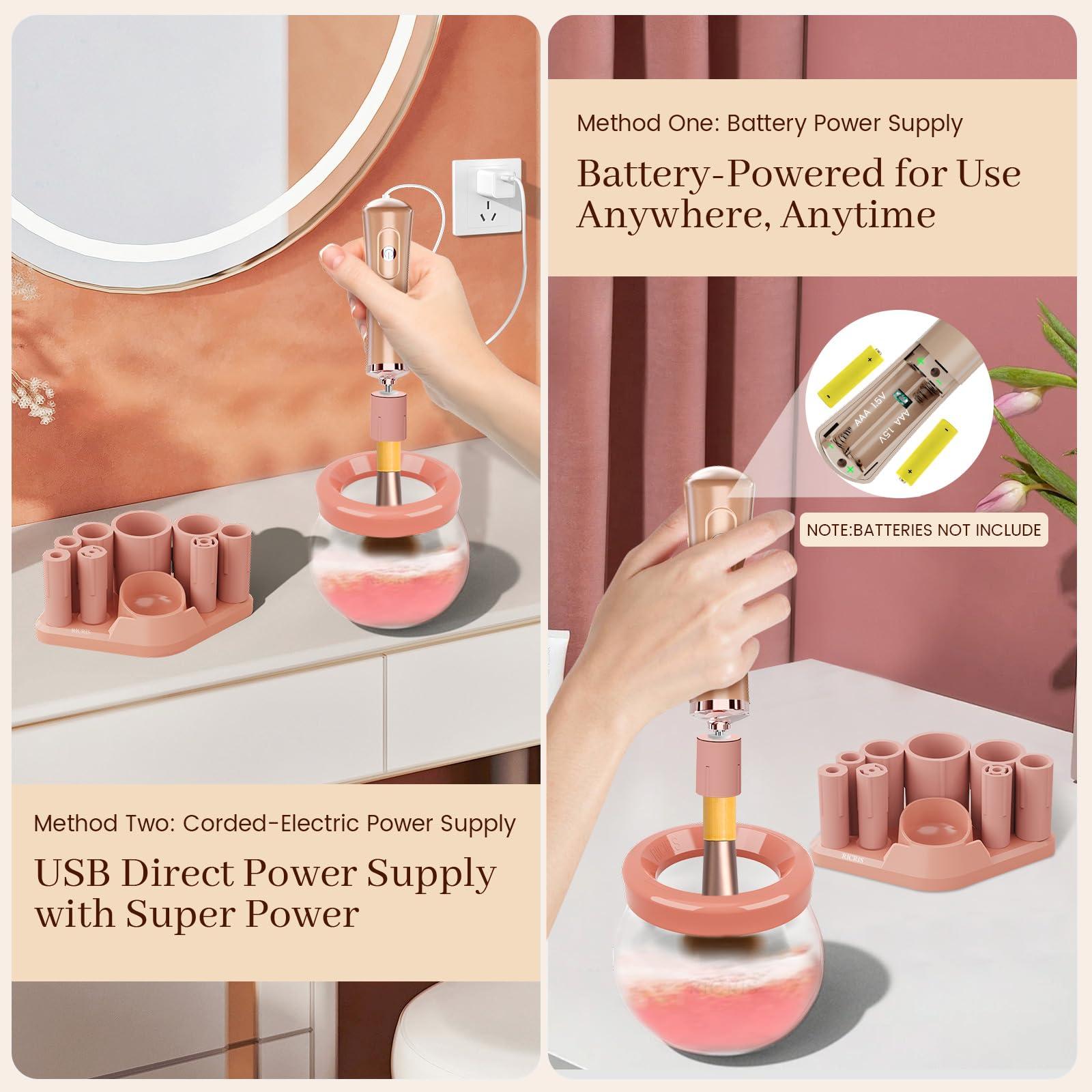 RICRIS RICRIS Electric Makeup Brush Cleaner Machine - Ultra Fast USB Make Up Brush Washer and Dryer - Automatic Cosmetic Brush Cleanser Tool Clean and Dry in Seconds for Beauty Women, Girls