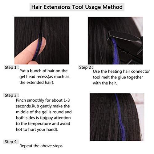 YIMEI HOUSEHOLD Professional Fusion Hair Extensions Tool, Salon Heat Iron Connector Wand Melting Tool with Adjustable Temperature Setting, Heat Gun Connector Wand Hairdressing Styling Tool-A Tip (Pink)