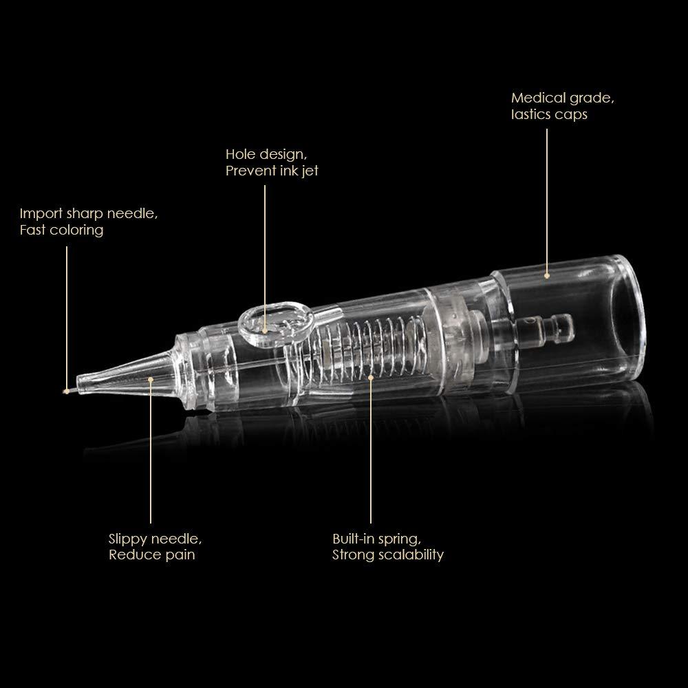 BIOMASER Cartridge Needles – BIOMASER 10PCS Sterilized Permanent Makeup Cartridge Needles Tattoo Needle Fits for Permanent Makeup Machine Pen T100 P1 X1 for Eyebrow Eyeliner Lip(1R-0.2MM)