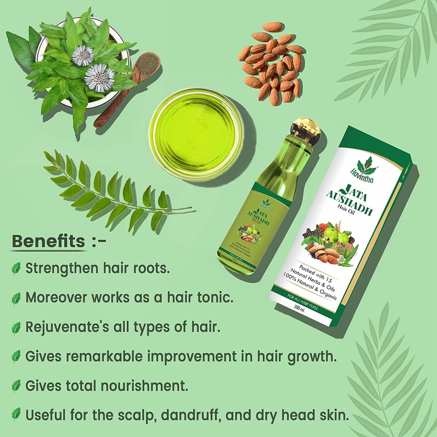 Generic Natural Jata Aushadh Hair Oil for Hair Growth and Strengthen Hair Roots (200ml) with Jatamansi, Kalonji, Bhringraj, Karipatta & Almonds | 15 Natural Herbs Hair Oil