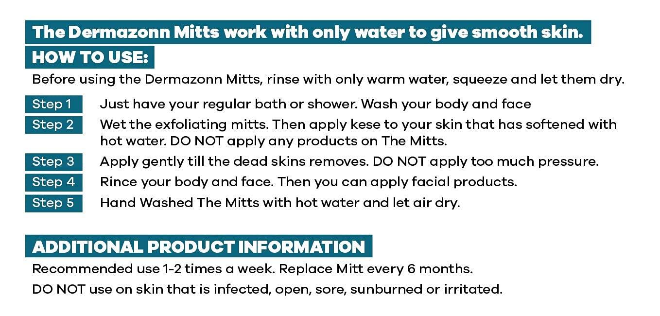 Dermazonn Dermazonn Deep Exfoliating Mitt Body Scrub and Face Scrub  Scrub Mitts for Shower  Turkish Bath hammam Glove  Face Peeling  Turkish Hammam Kese