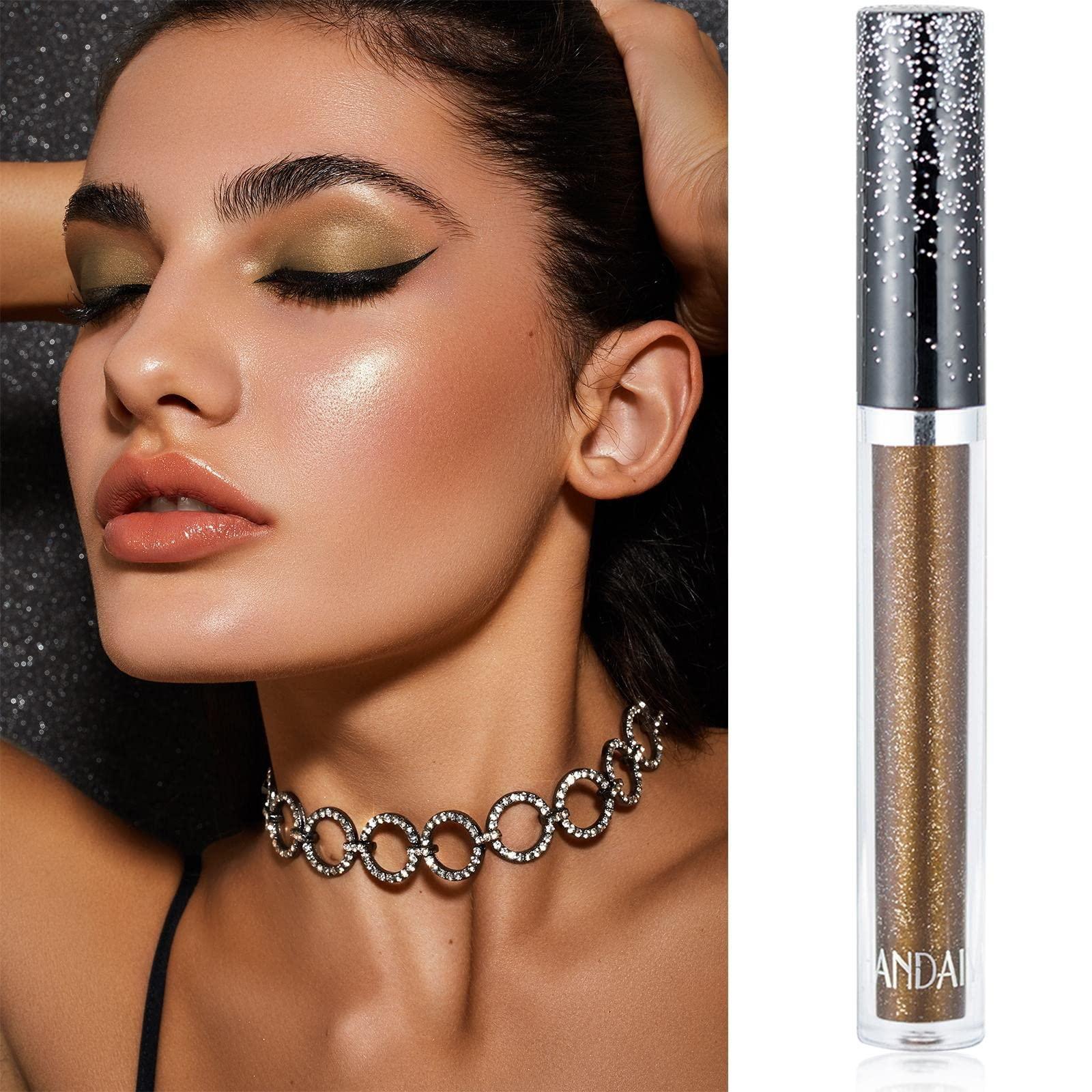 Fujiuia Fujiuia Eyes Makeup - White Highlighter Diamond Eye Single Shadow Makeup Tear 12-Color 2.5ml Shadow Eye Silkworm Shadow Eye Shiny Pearly Eyeshadow (I, One Size)