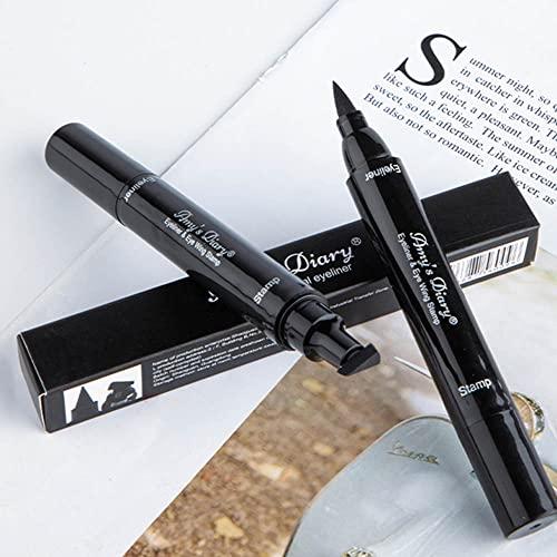 AMY'S DIARY AMY'S DIARY Eyeliner Stamp 2 Pens Winged Stamp Eyeliner, Perfect Wing Cat Eye Stencil Stamp for All Eye Shapes, Winged Eyeliner Stamp, Perfect Wing Cat Eye Liner, Waterproof & Smudge-proof
