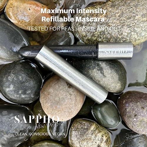 Sappho Organics SAPPHO New Paradigm - Maximum Intensity Refillable Mascara | Clean, Vegan, Cruelty-Free Makeup (Black, 3 fl oz | 8 ml)