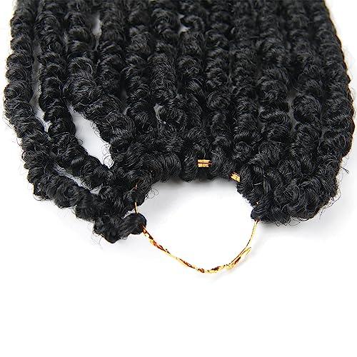 ROSESSEA 8 Packs/lot Passion Twist Crochet Hair 14 Inch Short Pre Looped Passion Twist Crochet Braids Bohemian Spring Twist Crochet Braiding Hair Curly End Wave Senegalese Twist Hair Extension For Women
