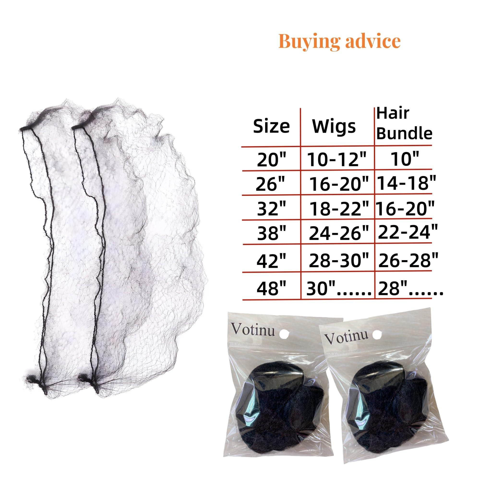 Votinu Votinu 100 Pcs Elastic Hair Nets for Wig, 20 Inches Black Invisible Mesh Hair Tie for Women Men Wigs Short Hair Bun Sleeping Nets Food Service(20 Inches)