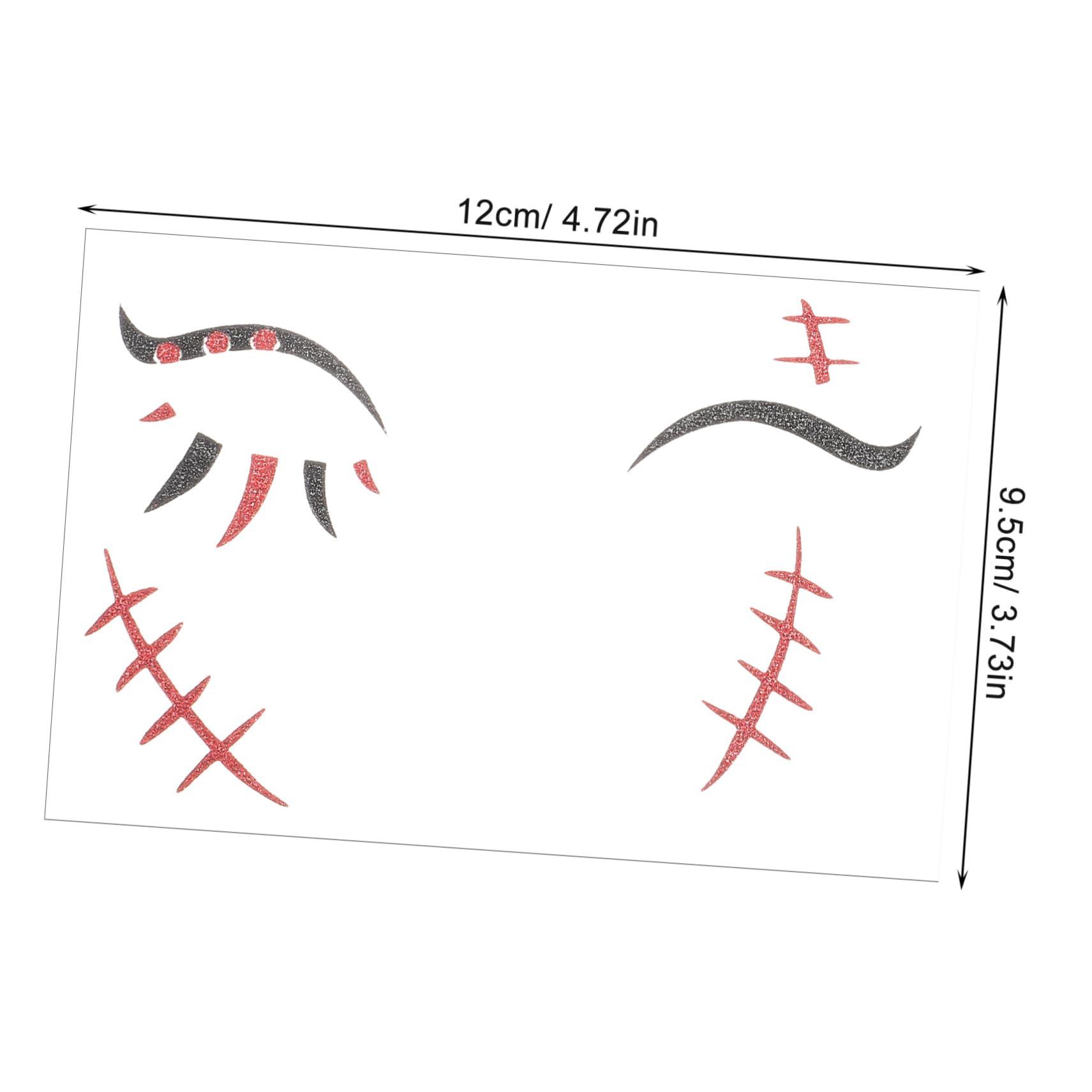 MERRYHAPY MERRYHAPY 2 Sheets Halloween Temporary Tattoo Stickers Makeup Face Tattoos Skin-Friendly Rhinestone Design for Party Favors