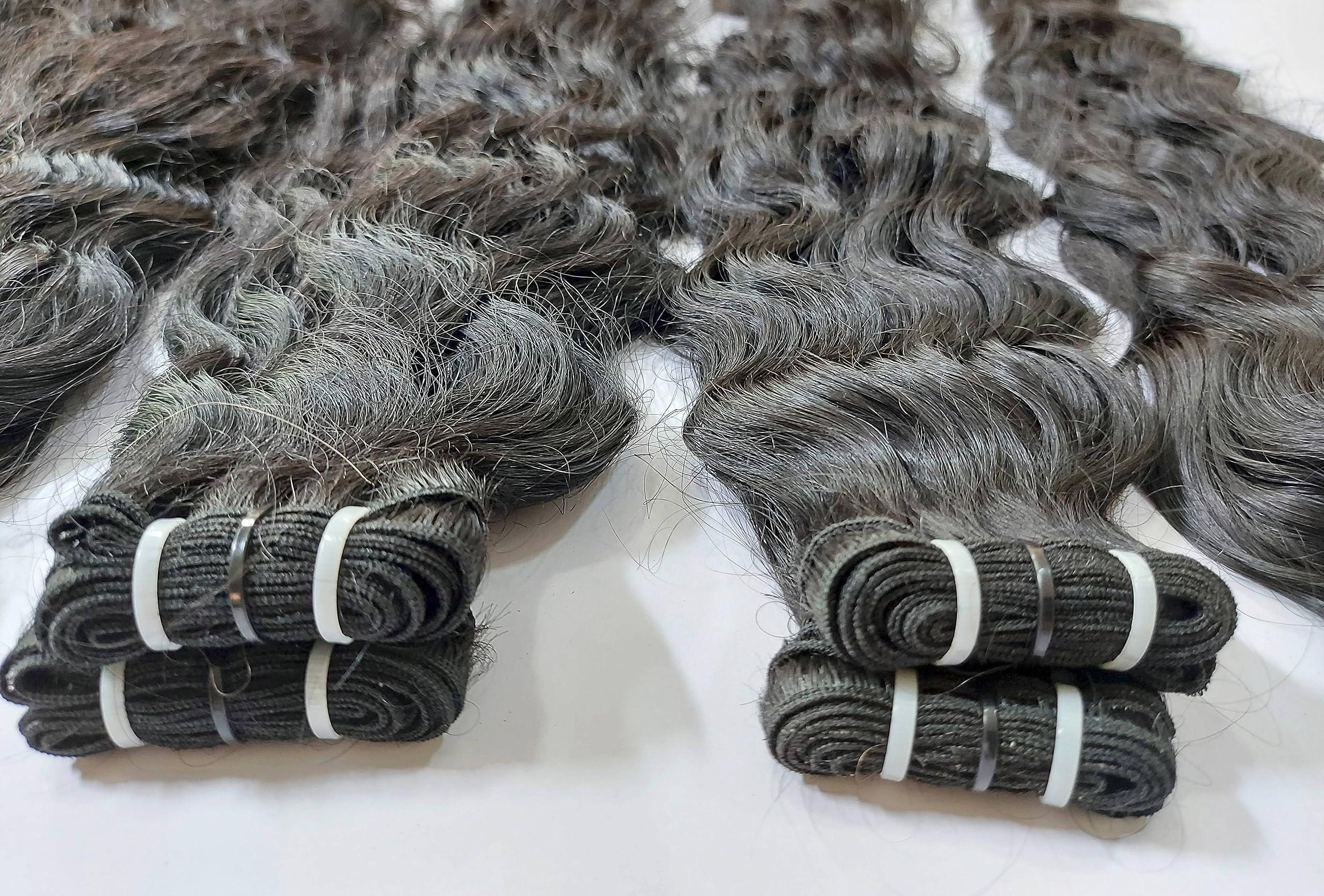 Generic Raw Indian Curly Human Hair Extensions - Natural Black Curly Remy human hair extensions (16 Inch)