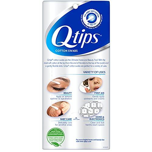Q-tips Q-tips Cotton Swabs For Hygiene and Beauty Care Original Cotton Swab Made With 100% Cotton 500 Count (Pack of 12)