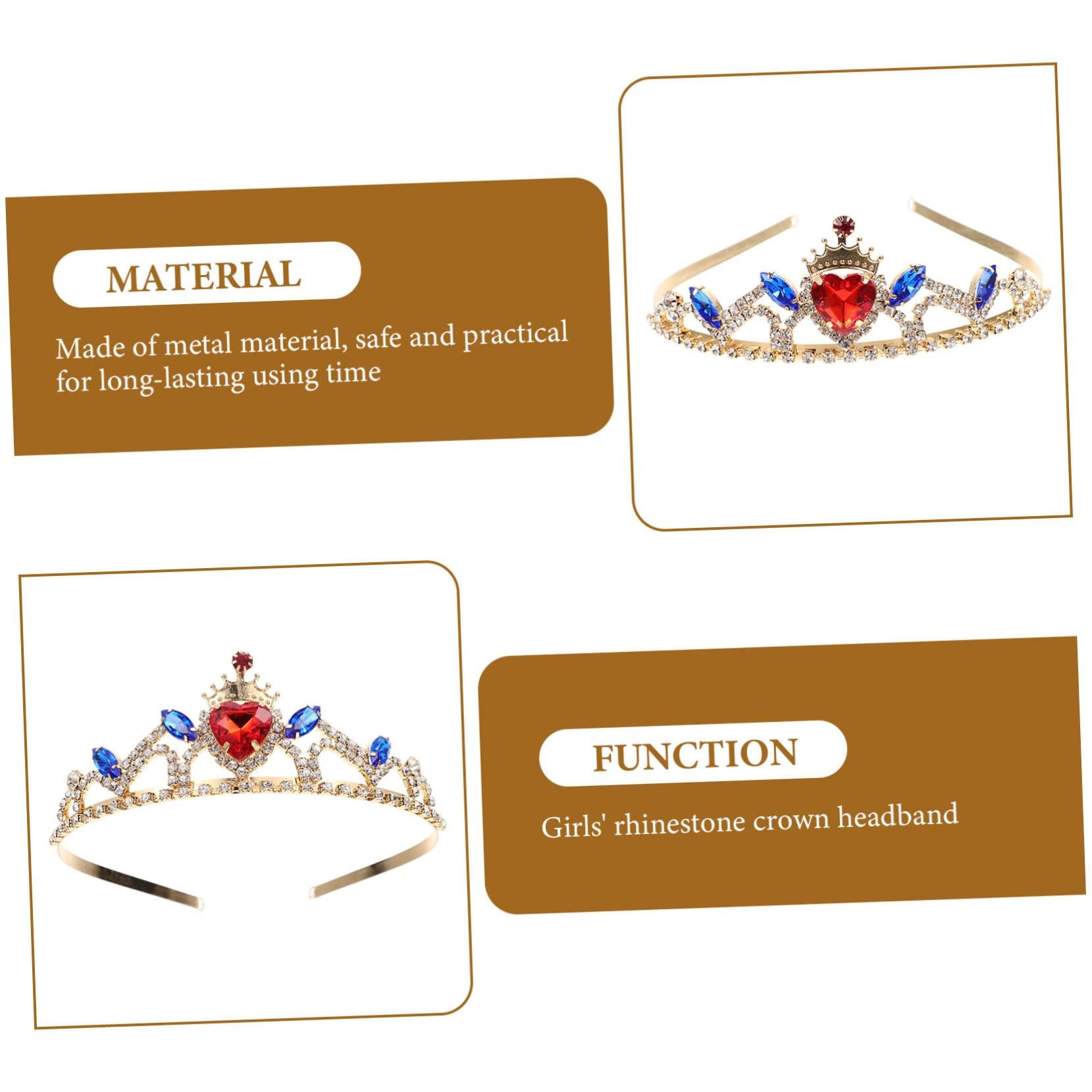 Beatifufu Beatifufu Little Girl Headband Tiara Girls Hair Accessories for Boys and Girls Beautiful Rhinestone Inlaid Princess Hair Clip for Birthday Party