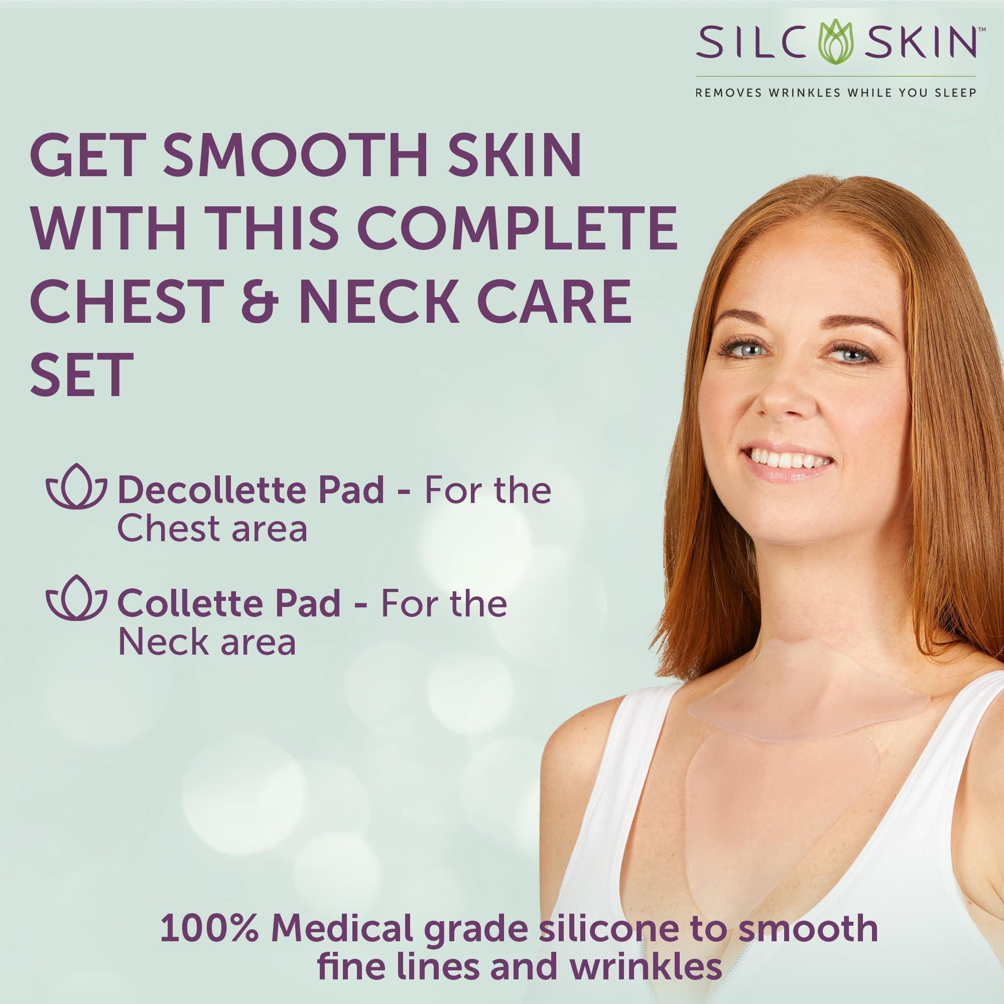 Silc Skin Silc Skin Complete Chest & Neck Care Set - Decollette Pad and Collette Pad - Reusable Medical-grade Neck and Chest Wrinkle Patches - 30 Day Supply