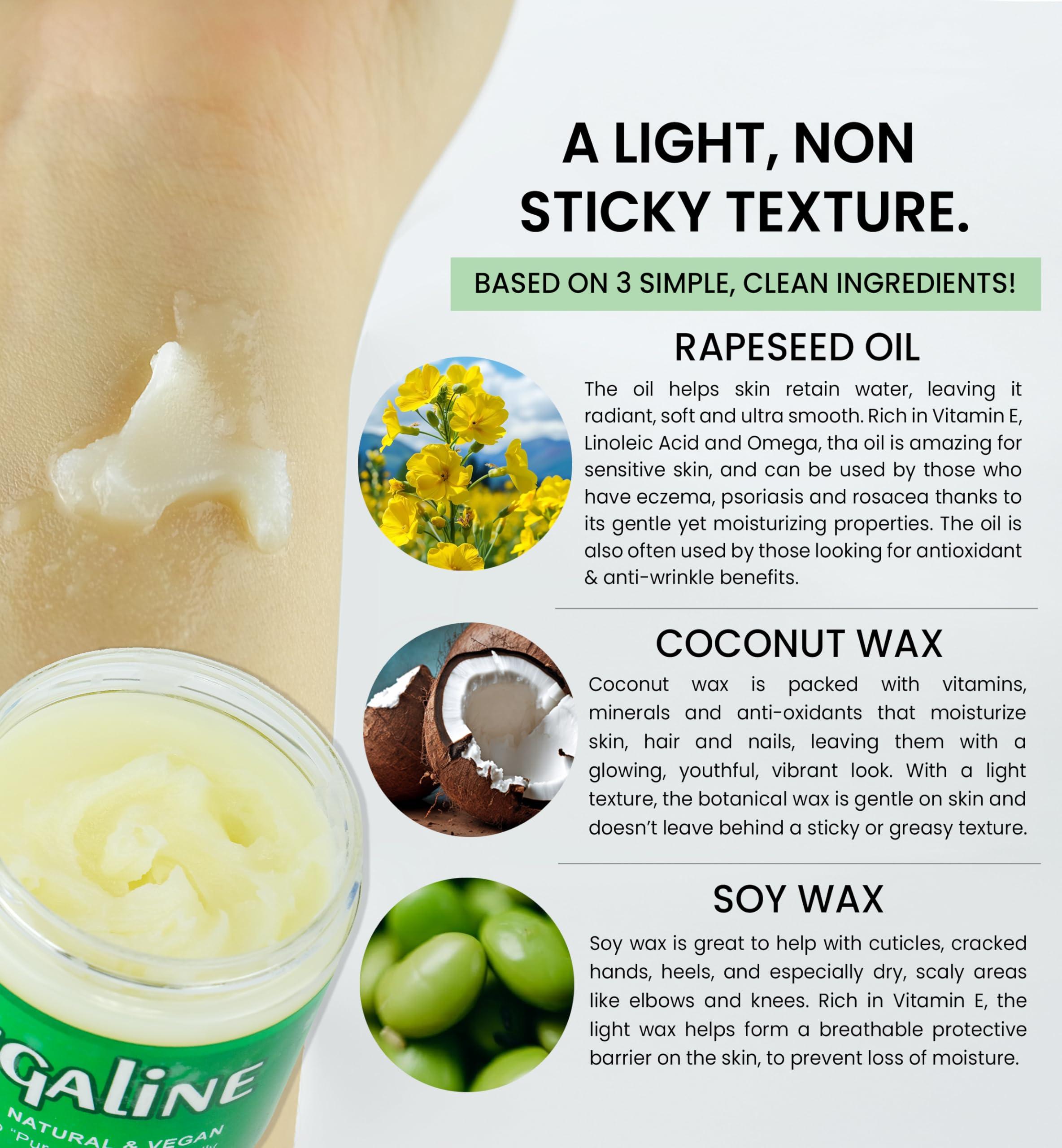 Beesaluxe Vegaline - 100% Natural, Vegan & Hypoallergenic Alternative to Petroleum Jelly - Unpetroleum - Lips, Hands, Baby, Makeup Remover and More (2 Ounce)