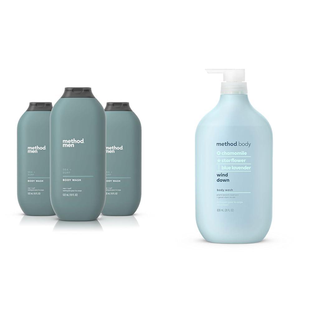Method Method Men Body Wash 3pk Paraben Free 18 FL Oz Body Wash 1pk Paraben Free 28 FL Oz