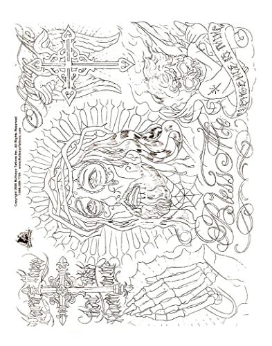 Tattoo Life Boog Gangsta Style Tattoo Flash Set 5 Sheets With Linework, Gangster, 11x14" 3