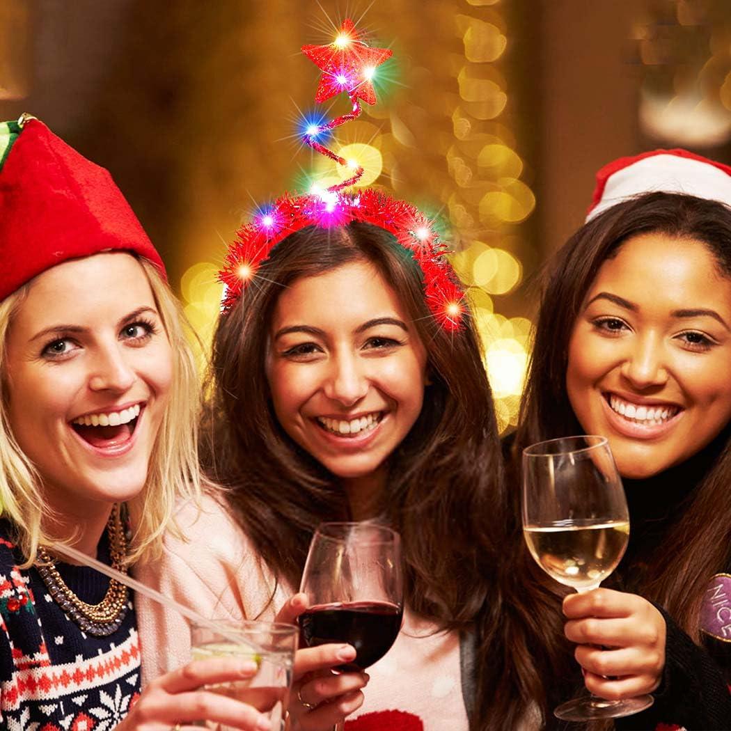 BARTOSI BARTOSI Light up Stars Headband LED Star Headpiece Christmas Hair Accessories for Women