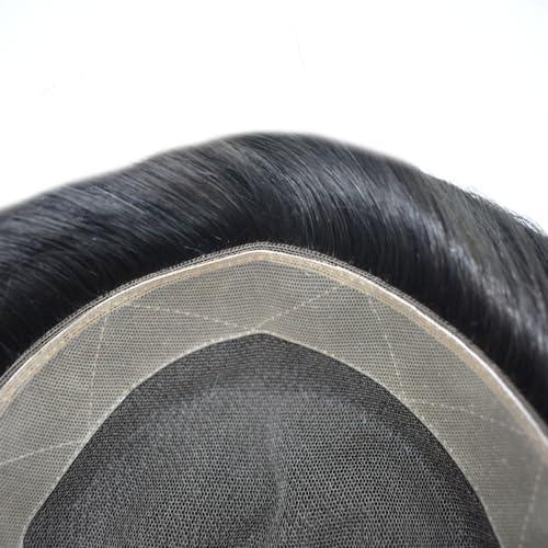 Hair Wonders Hair Wonders Toupee For Men Real Human Hair Replacement System For Men Soft Swiss Lace Mens Toupee Hairpiece For Men NPU Around Male Hair Prosthesis 7x9 Medium light density 20# LIGHT ASH BLONDE