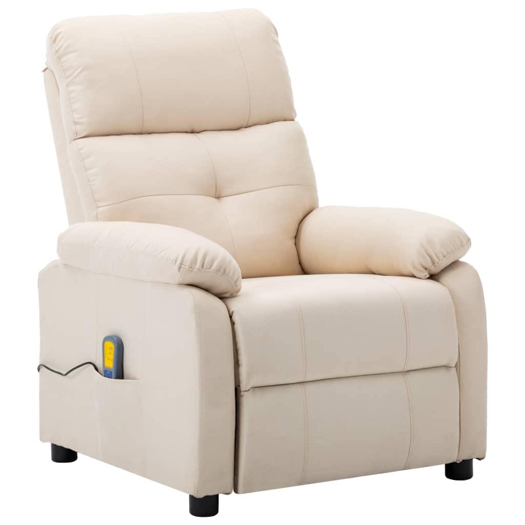 WEHUOSIF Massage Recliner Chair,Reading Chairs Adults,Portable Massage Chair,Massage Office Chair,Rv Chairs Recliners,with 6 Levels Massage Programs,for Living Room, Bedroom, or Office,Cream Fabric