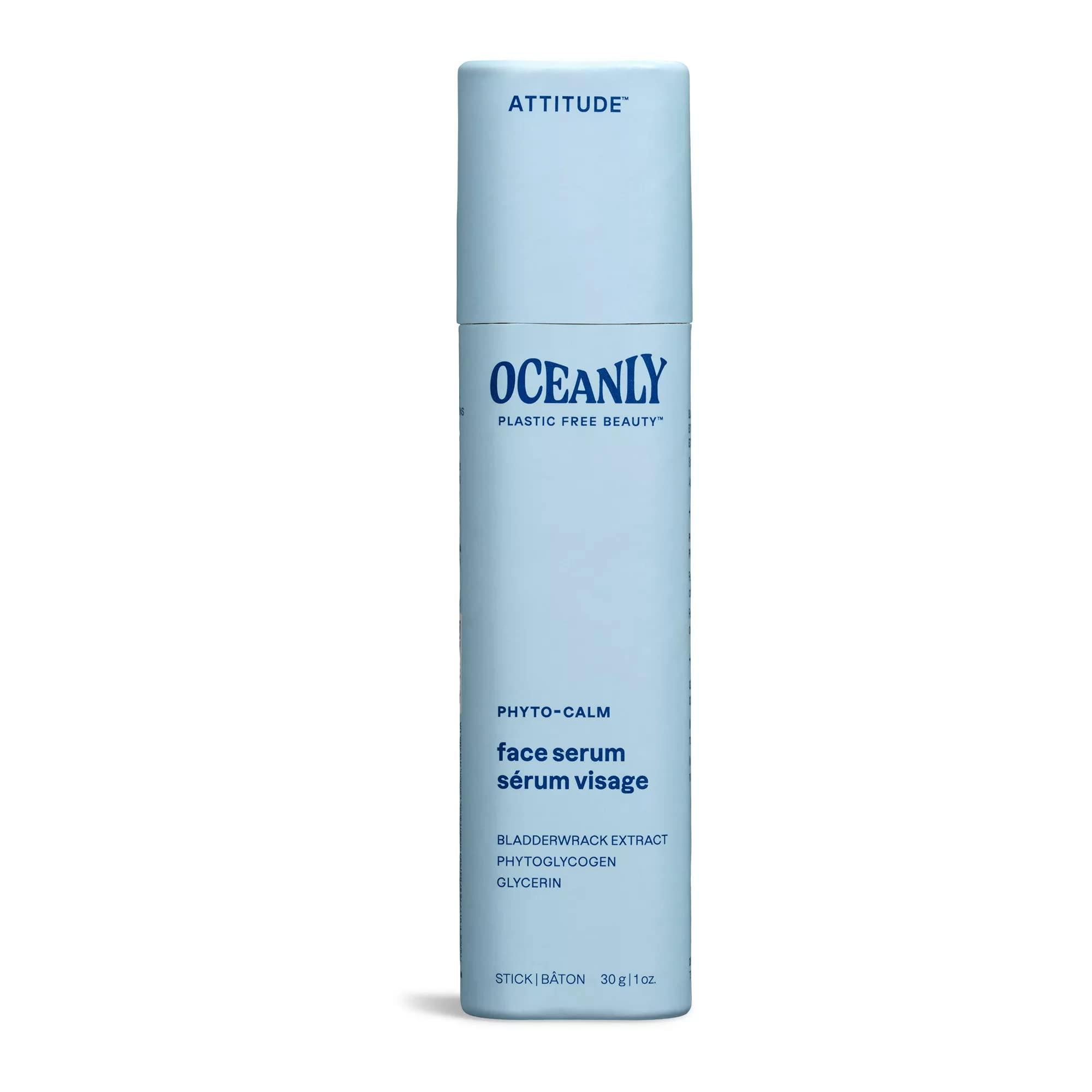 ATTITUDE ATTITUDE Oceanly Face Serum Stick, EWG Verified, Plastic-free, Plant and Mineral-Based Ingredients, Vegan and Cruelty-free Beauty Products, PHYTO CALM, Unscented, 1 Ounce