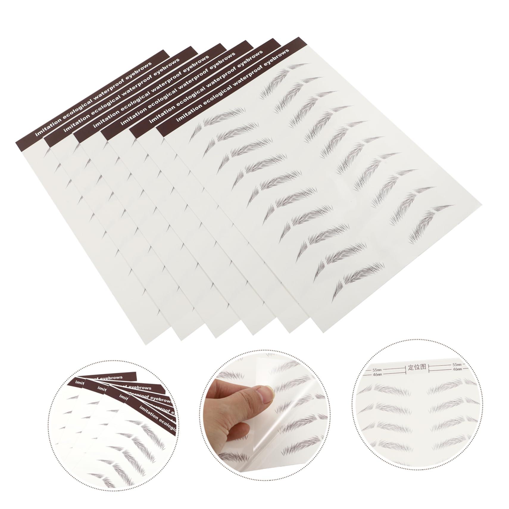 Baluue Baluue 6 Pcs Fake Eyebrow Stickers Natural False Eyebrows Waterproof and Sturdy Skill Needed Temporary Brow Tattoos