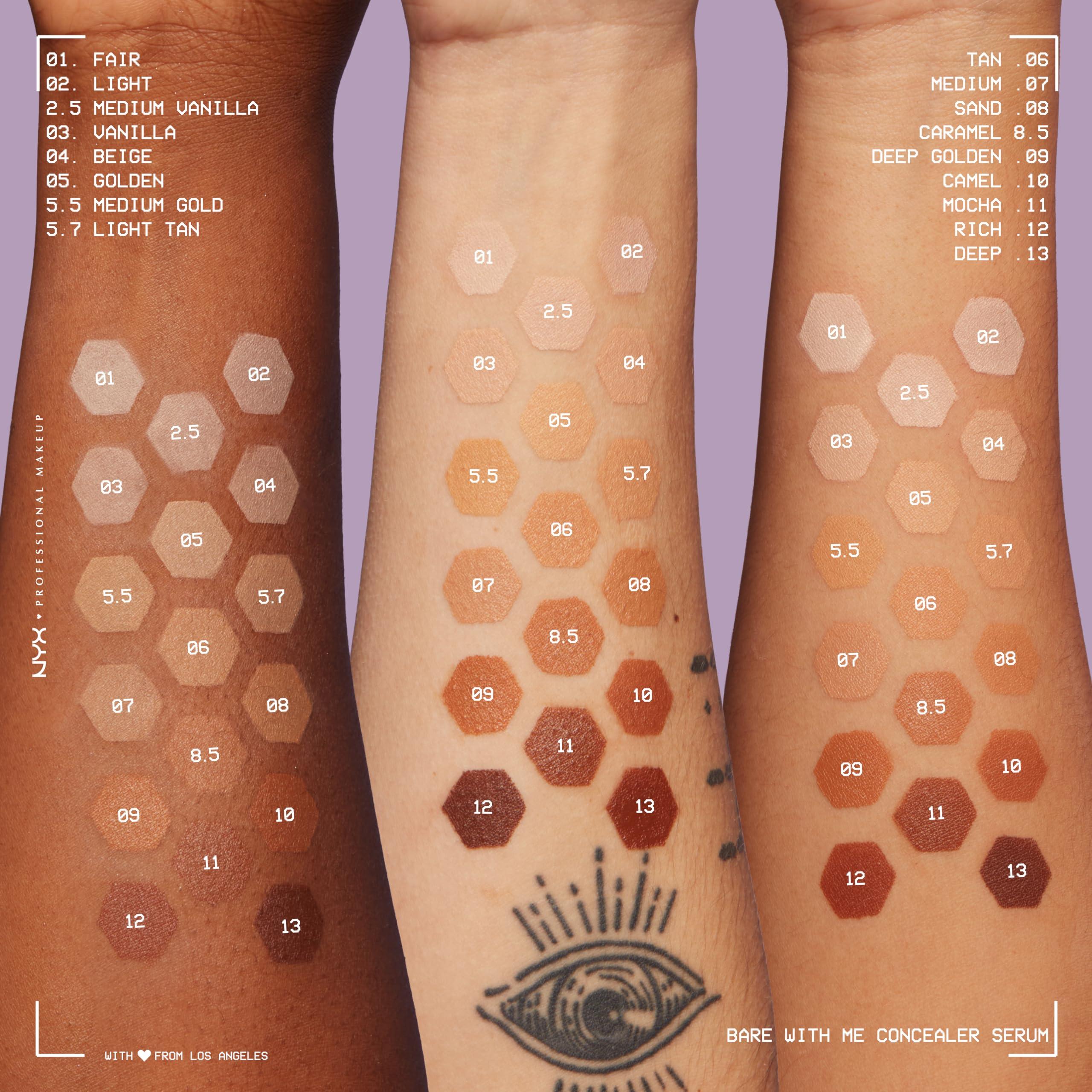 NYX PROFESSIONAL MAKEUP NYX PROFESSIONAL MAKEUP Bare With Me Concealer Serum, Concealer Makeup For Up To 24Hr Hydration - Golden