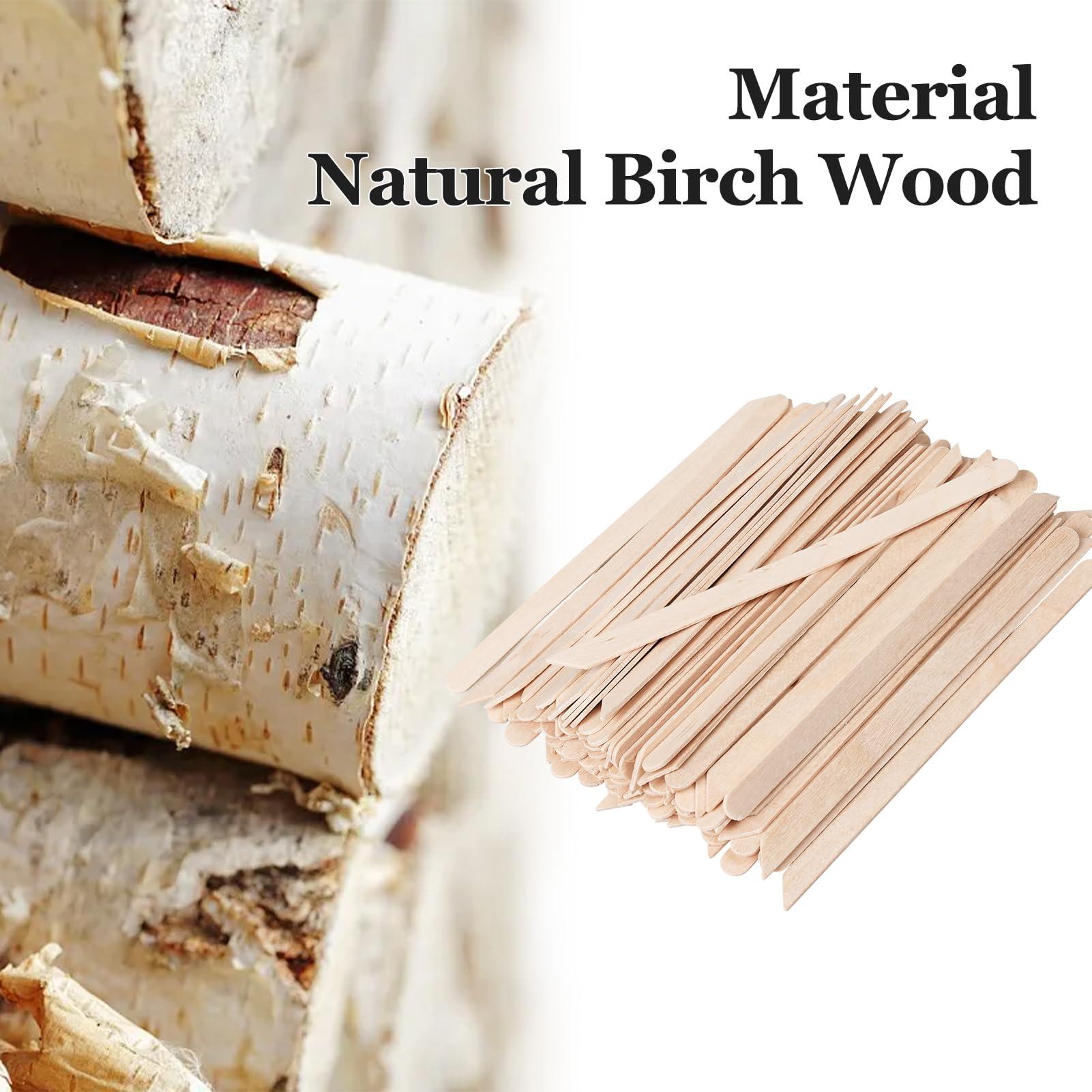 Pumwoy 300Pcs Wooden Wax Stick Small Wax Applicator Sticks for Face,Eyebrow,Lip,Nose,Finger,Small Wax Stick for Hair Removal(Slanted and Round)