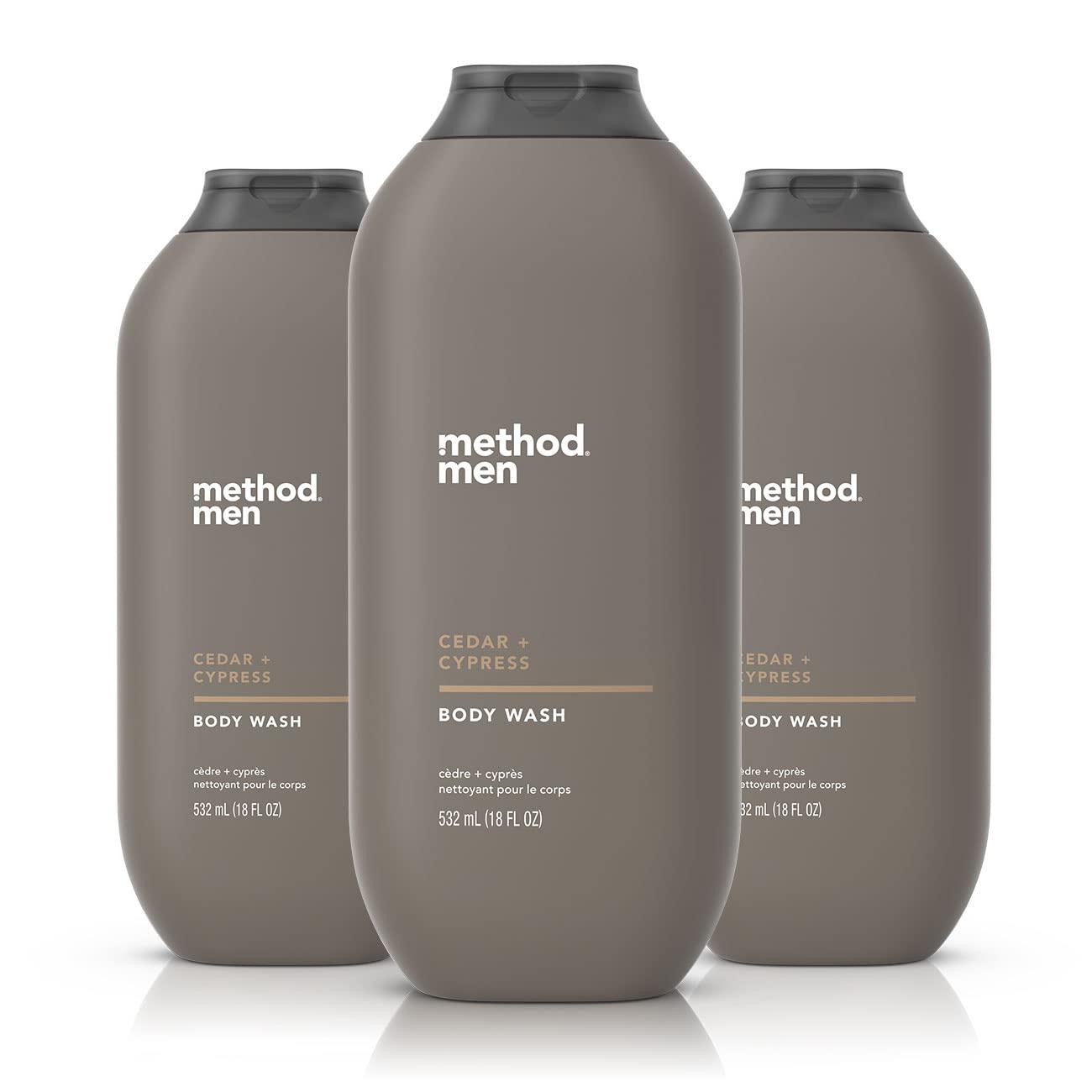 Method Method Men Body Wash, Cedar + Cypress, Paraben and Phthalate Free, 18 FL Oz & Men Body Wash, Sea + Surf, Paraben and Phthalate Free, 18 FL Oz,Softening