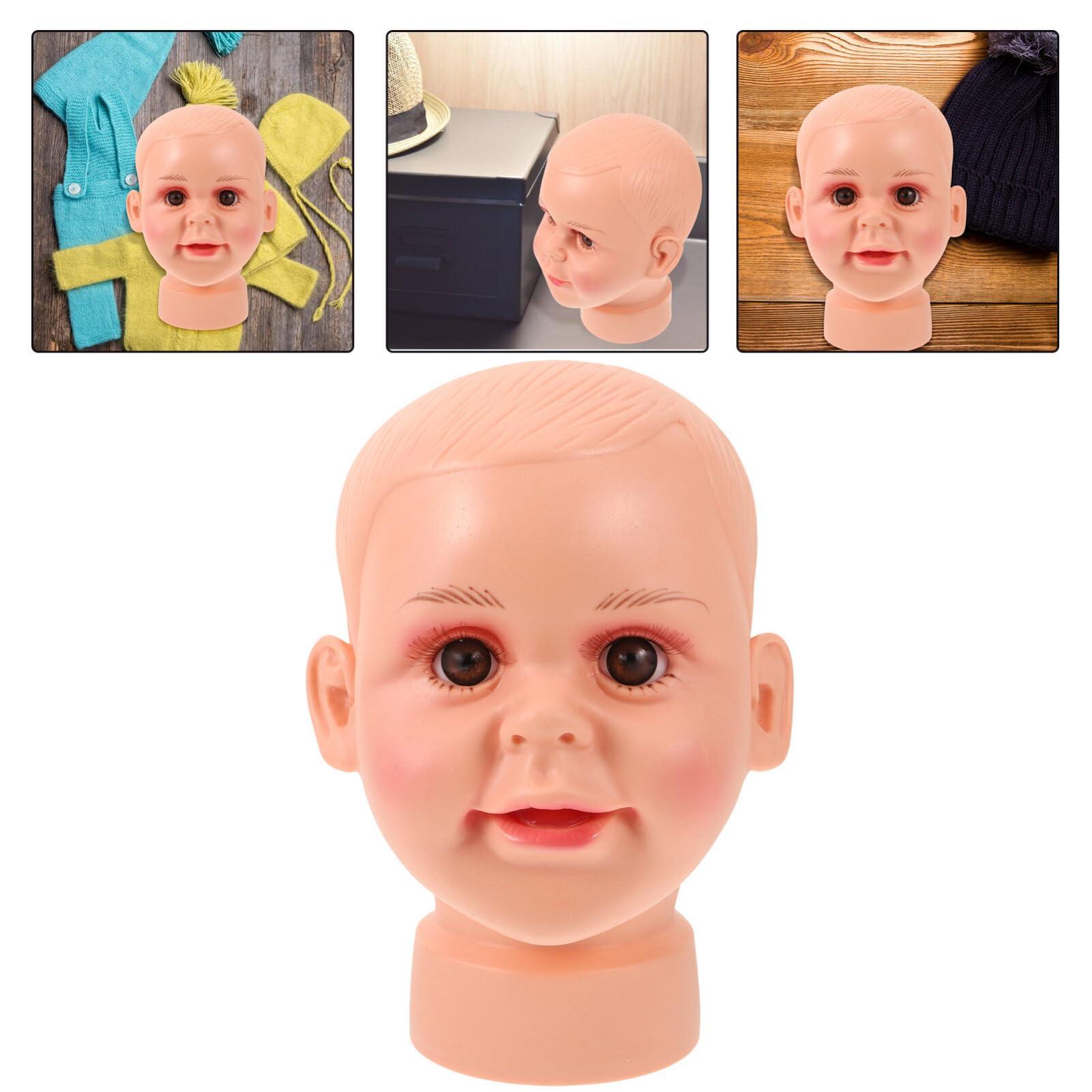 SOLUSTRE SOLUSTRE Baby Mannequin Head, Baby Boy Girl Children Mannequin Manikin Head Kid Mannequin Head Display for Hair Wigs Scarf Hats Sunglasses Stand