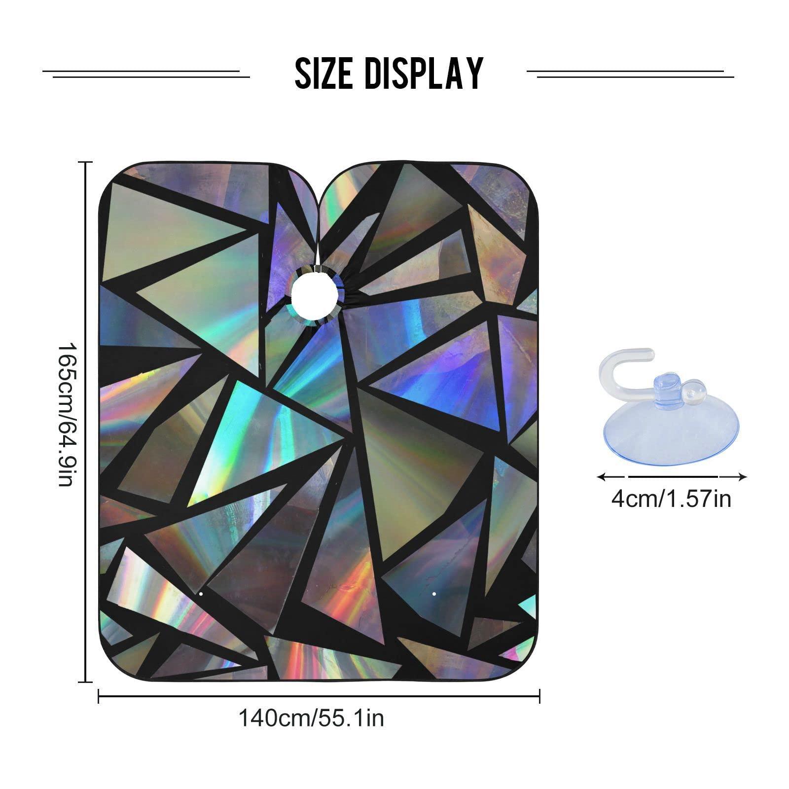 Kigai Kigai Iridescent Triangles Hair Cutting Cape, Waterproof Barber Cape Salon Cutting Cape with Adjustable Snap Closure for Men Women, 55 x 65 Inch