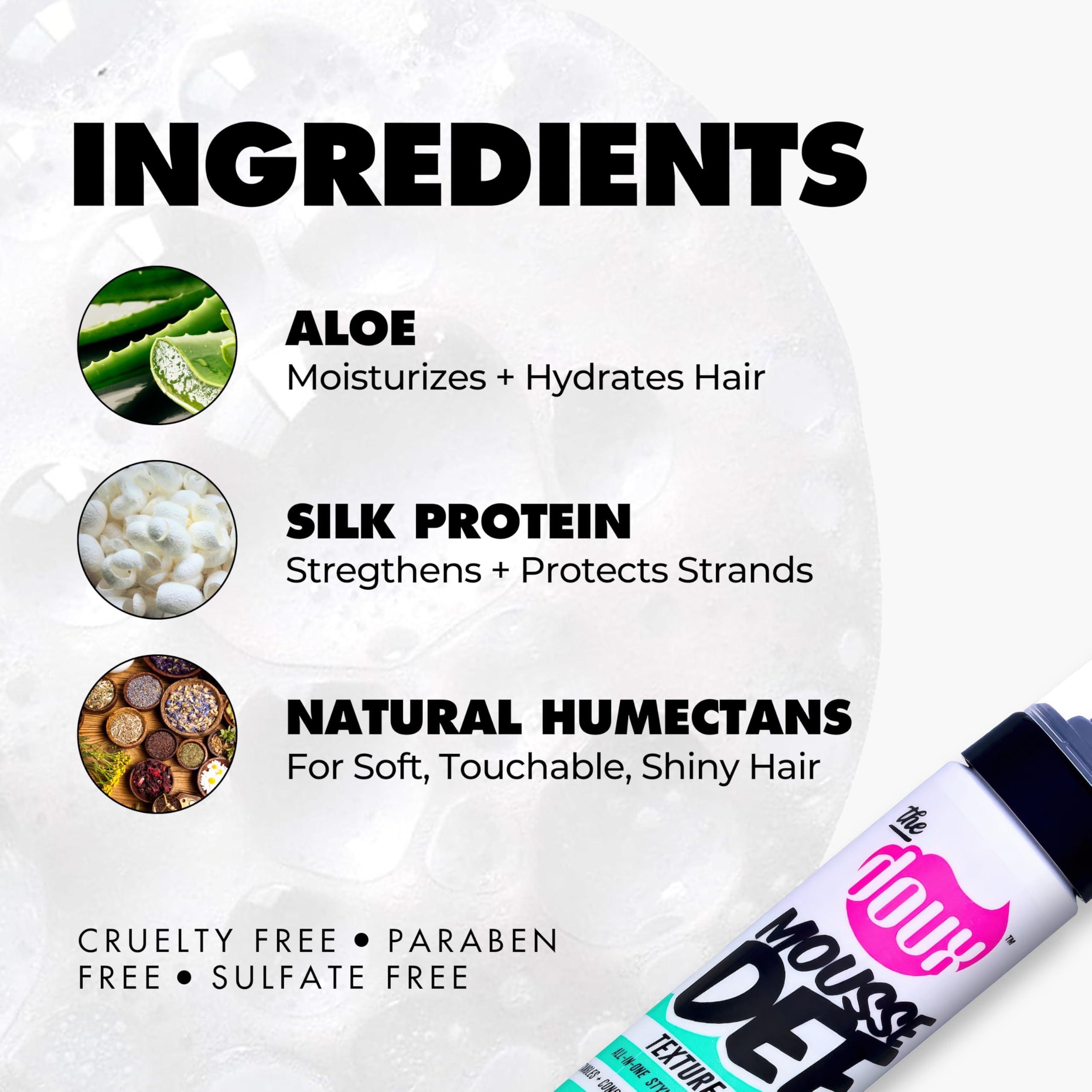 The Doux The Doux Mousse Def Texture Foam, Multi-Use Mousse Hair Foam to Style, Condition, Define, Volumize, and Add Shine - 7oz