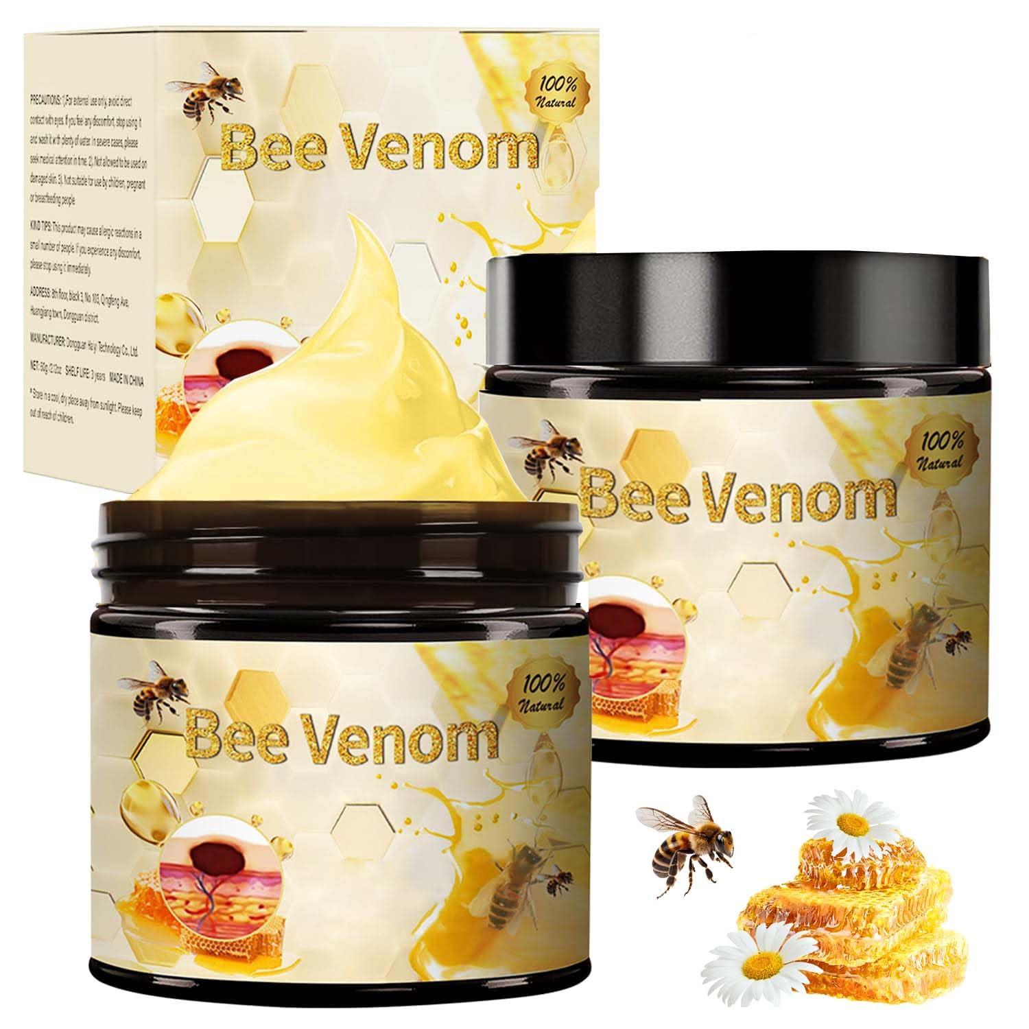 QiFind Bee Venom Cream, New Bee Venom Skin Treatment Cream, Professional Natural Bee Venom Repair Cream Gel, Bee Venom Skin Cream for All Parts of The Body (2 Pack)