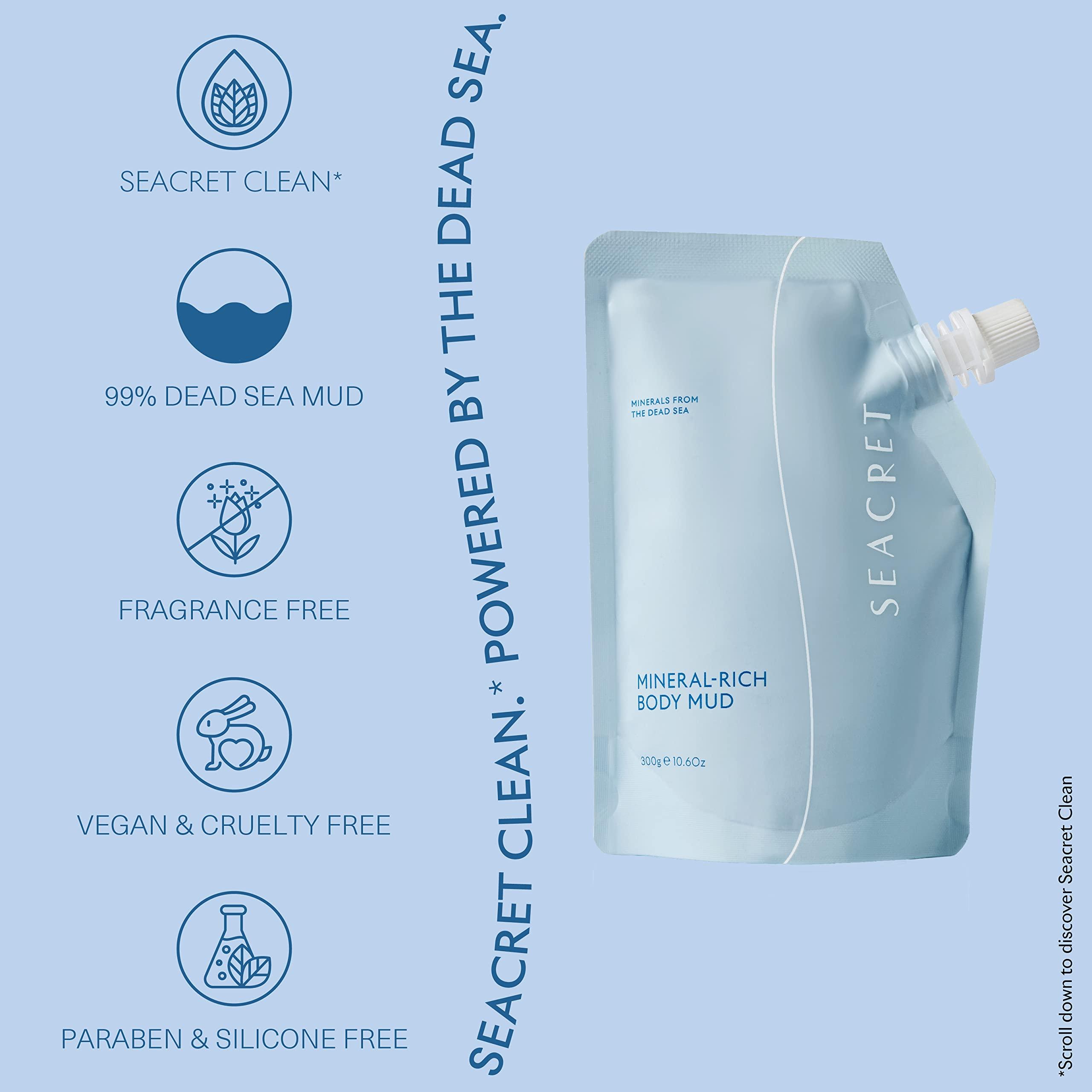 SEACRET SEACRET Dead Sea Mud - Mineral Rich Body Mud Treatment (Concentration of 99%) Removes Excess Oil and Dead Skin Cells (10.6 oz.)