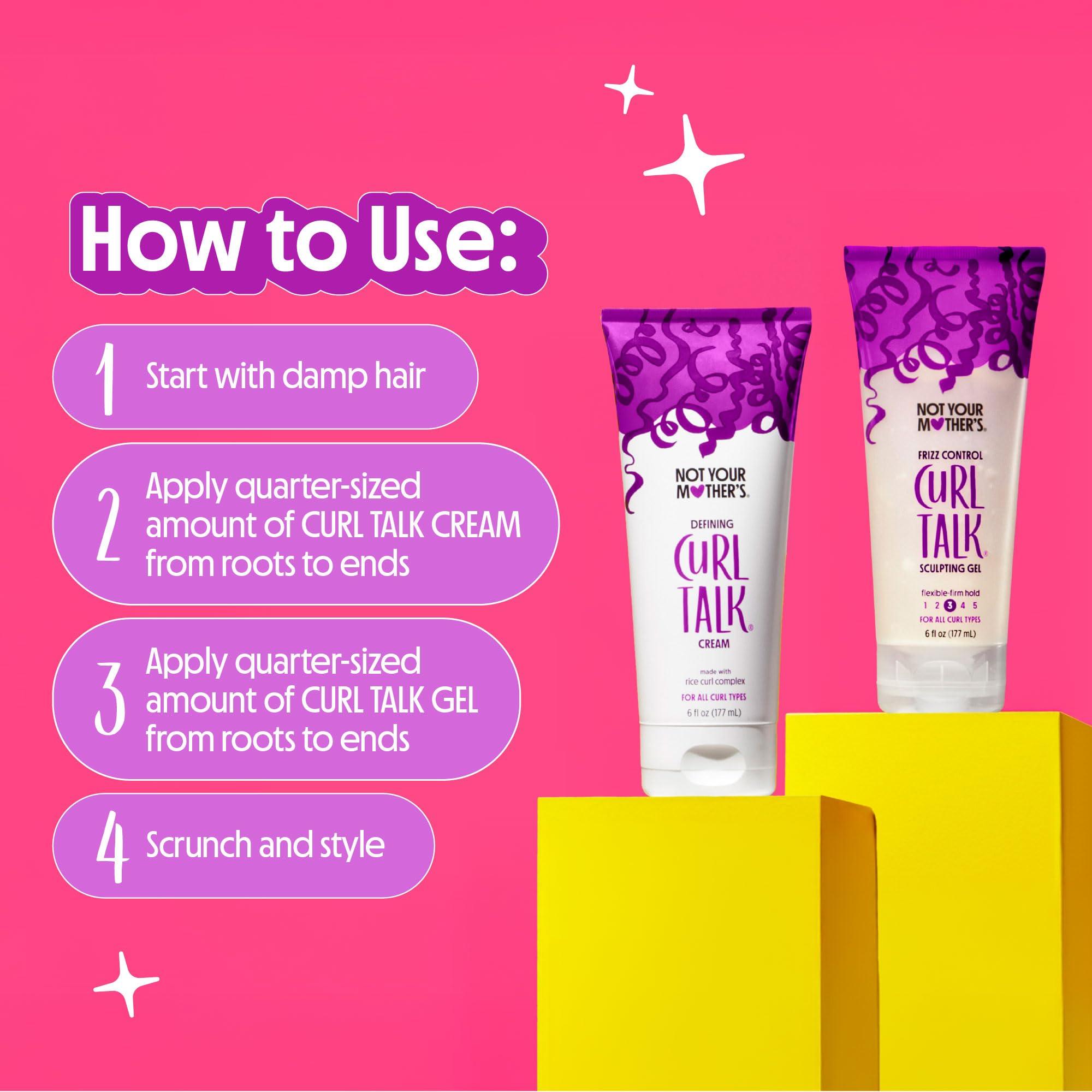 Not Your Mother's Not Your Mother\'s Curl Talk Frizz Control Sculpting Gel & Defining Cream (2-Pack) - 9.7 fl oz - Formulated with Rice Curl Complex - All Curl Types