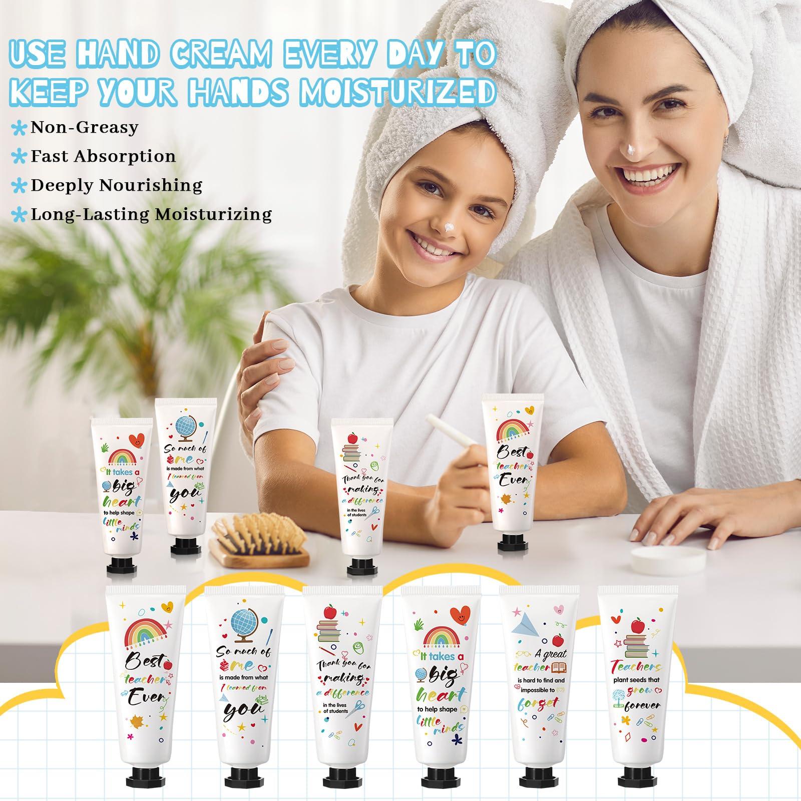 Dimsile Dimsile 24 Set Valentine\'s Day Gifts for Teacher Appreciation Hand Cream Moisturizing Hand Lotion Thank You Teacher Gifts Travel Size with Cards Organza Bags for Dry Cracked