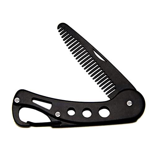 baixikly baixikly Stainless Steel Folding Beard Comb For Men, Mustache Comb Multifunctional Pocket Beard for Men Beard Mustache Stylin