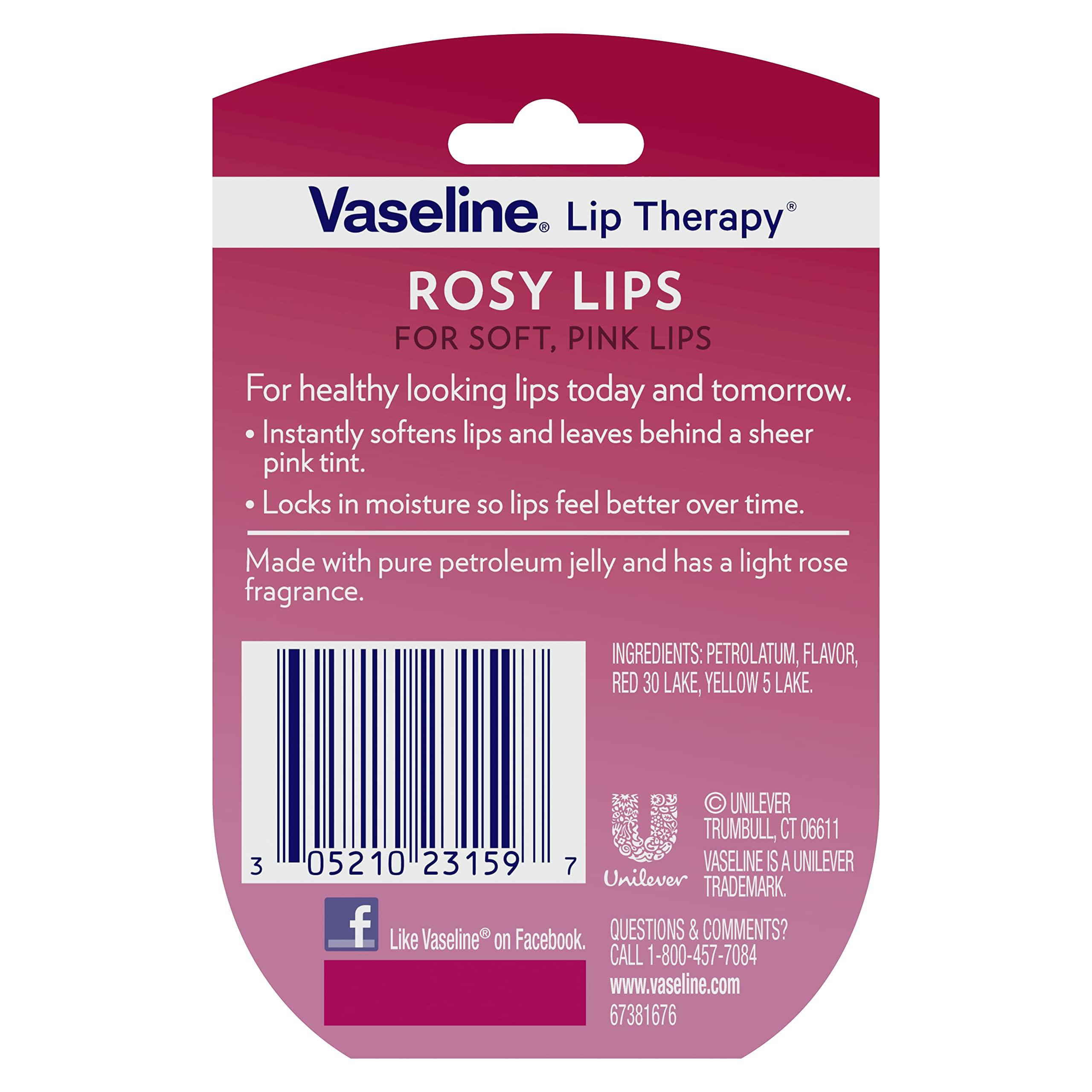 Vaseline Vaseline Lip Therapy Rosy Lips 6-Pack Mini Lip Balms for Soft, Deliciously Kissable Lips, Premium Gift Set, 0.25 Oz Ea