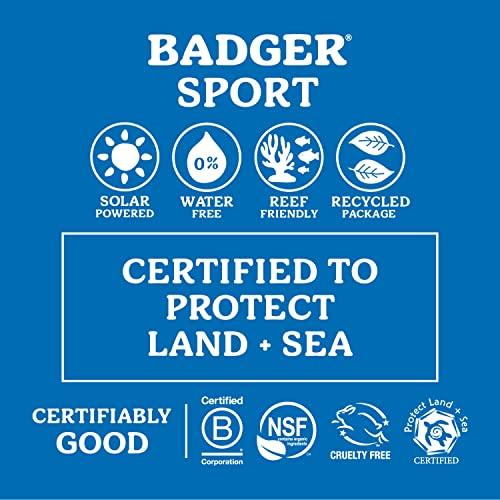 Badger Badger Reef Safe Sunscreen, SPF 40 Sport Mineral Sunscreen, 98% Organic Sunscreen Ingredients, Broad Spectrum, Water Resistant, Zinc Oxide Sunscreen, Unscented, 2.9 fl oz (2 Pack)