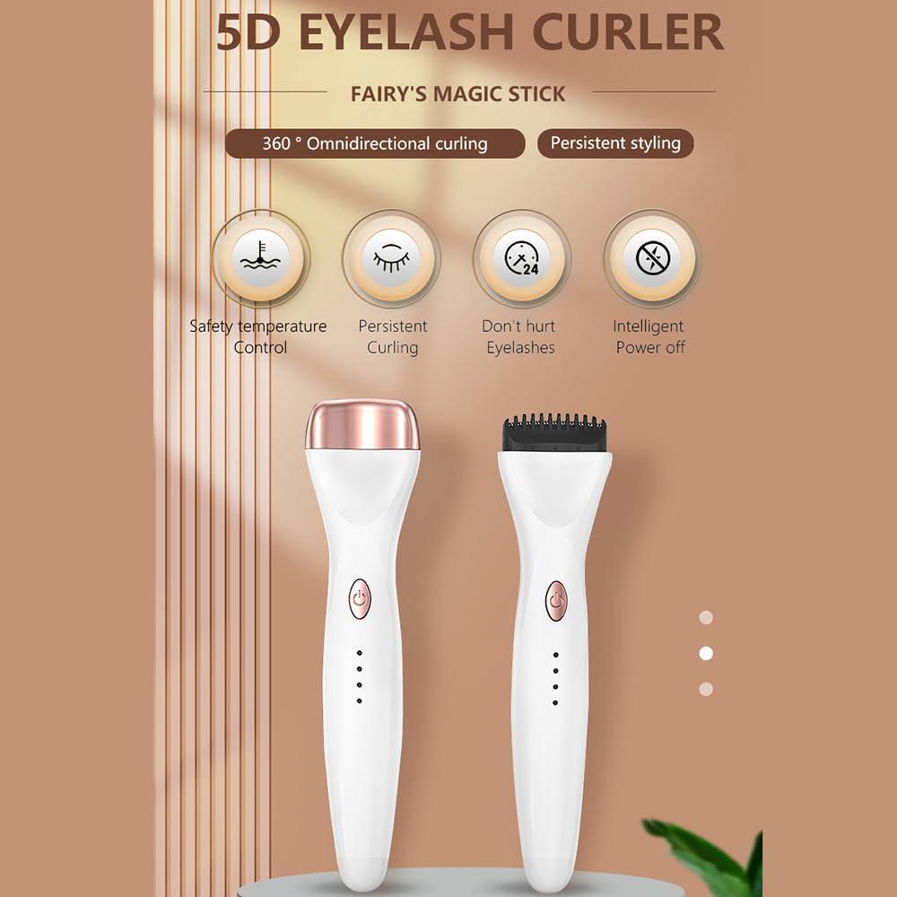 SBTRKT 5D Push Heated Eyelash Curler, Heated Eyelash Curler Eye Lash Curler, Push Up Eyelash Curler, USB Rechargeable Electric Eyelash Curlers, Quick Long-Lasting, Simply and Efficiently (Black)