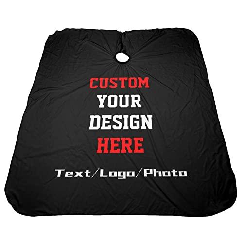 MLIANCEN MLIANCEN Custom Barber Cape Hairdresser Cape, Add Your Photo Text Logo Personalized Text/Logo/Photo Salon for Men, Customized Hair Cutting Home Barbershop, One Size