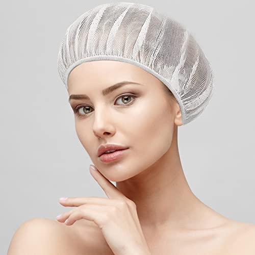 Vin beauty Mesh Sleep Cap 4 Pcs Hair Net for Women Sleeping Hair Nets Women Night Mesh Bonnet for Curly Frizzy Hair Protection Factory Kitchen Warehouse Worker Multicolor