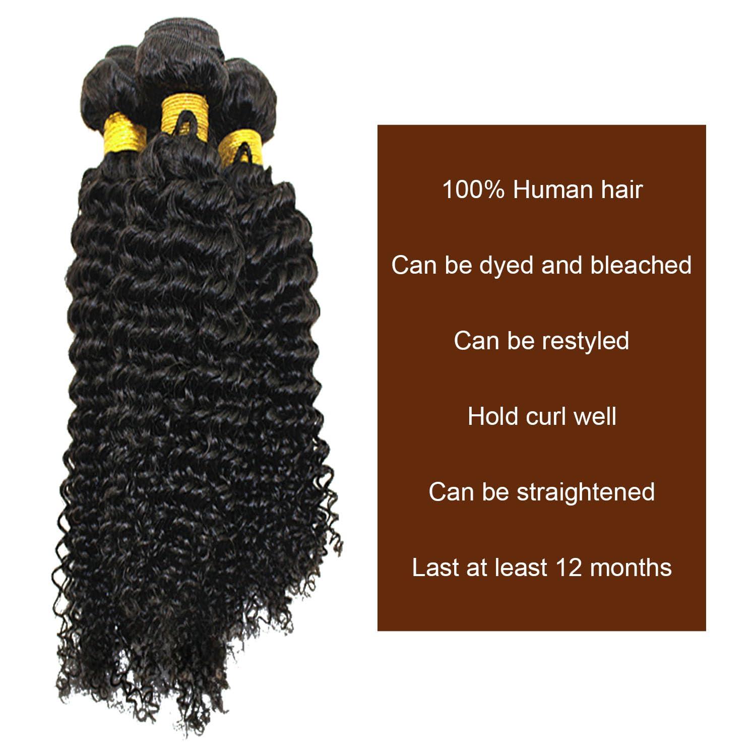 CBJJ CBJJ Human Hair Bundles Curly Bundles Human Hair 3 Bundles 22 24 26inchs Human Hair Curly Bundles Natural Color