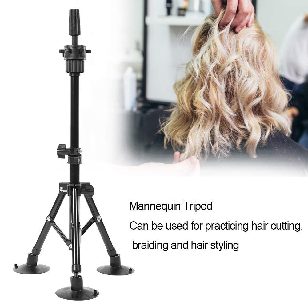 Generic Wig Stand, Mannequin Head Stand Versatile Mannequin Tripod with Sturdy Black Bracket for Salon Training and Practice