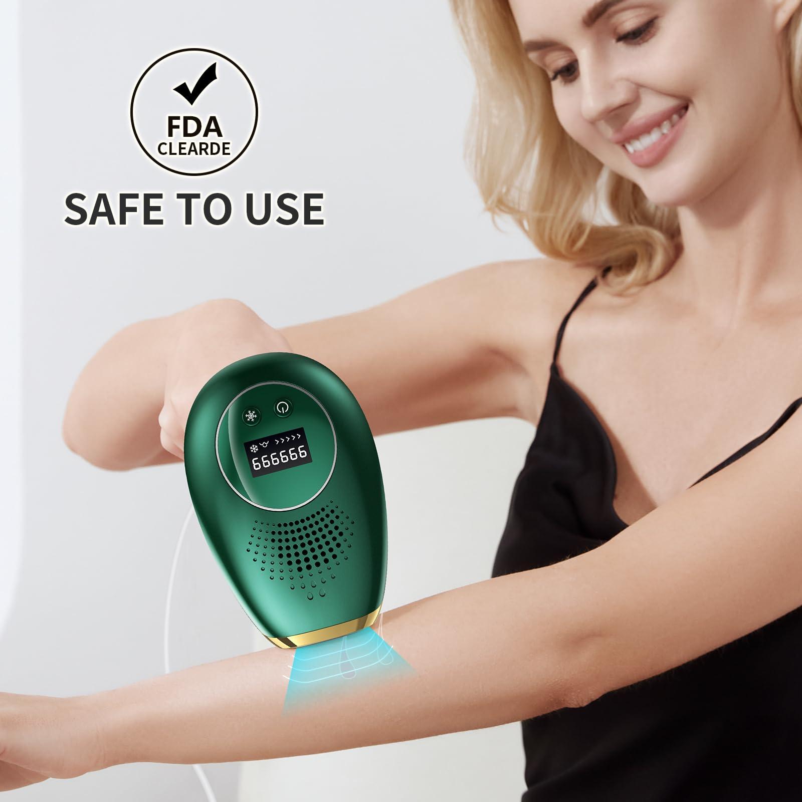 IBORRIA IPL Hair Removal Device, Ice Cooling Permanent Painless Hair Remover High Energy Hair Removal for Men & Women, Freezing Point Hair Removers for Legs Underarms Face Bikini (Pure Pink)