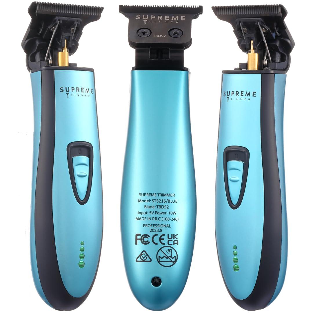 Supreme Trimmer Supreme Trimmer DLC T Shaper| Professional Barber Trimmer Hair Clippers for Men (120 Min Run Time) Cordless Hair Trimmer Zero Gapped Liner Beard Trimmer | ST5215 Light Blue