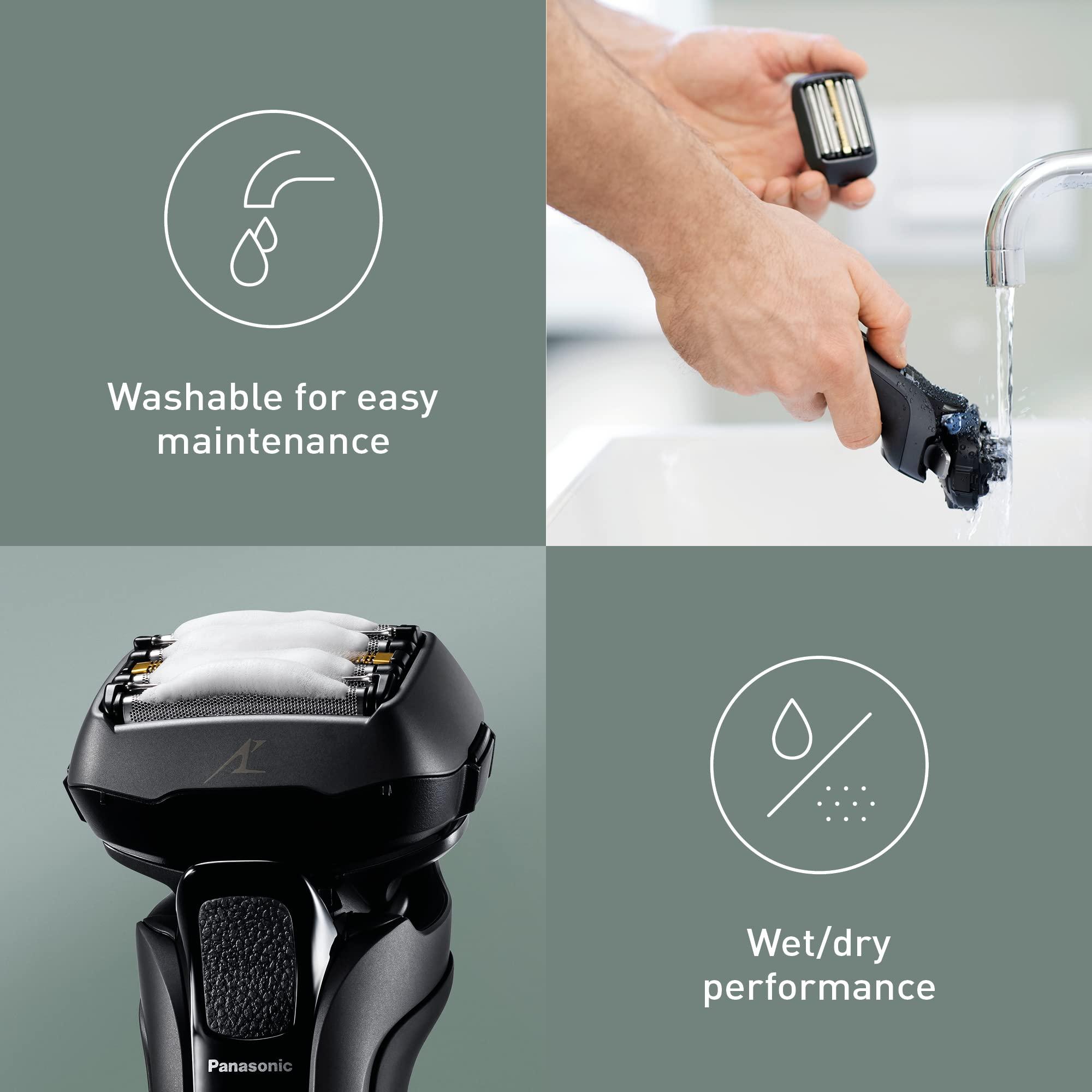 Panasonic Panasonic ES-LV6U Series 900 Premium Wet/Dry Electric Shaver 5-Way Shaving Head with Linear Motor, Black